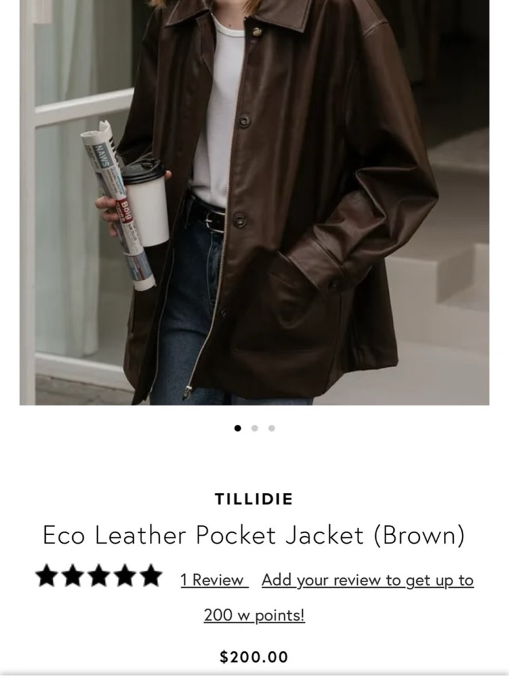Wconcept Korean Brand Tillidie Leather Jacket Coat – New With Tags - Picture 2 of 9